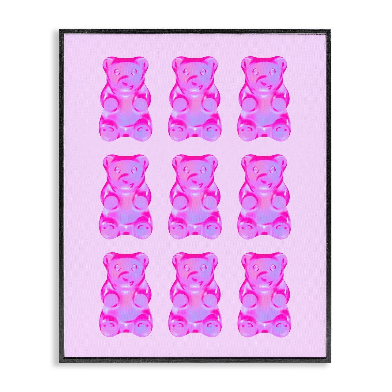 Stupell Industries Purple Ombre Candy Bears Framed Giclee Wall Art Design by House of Lulu
